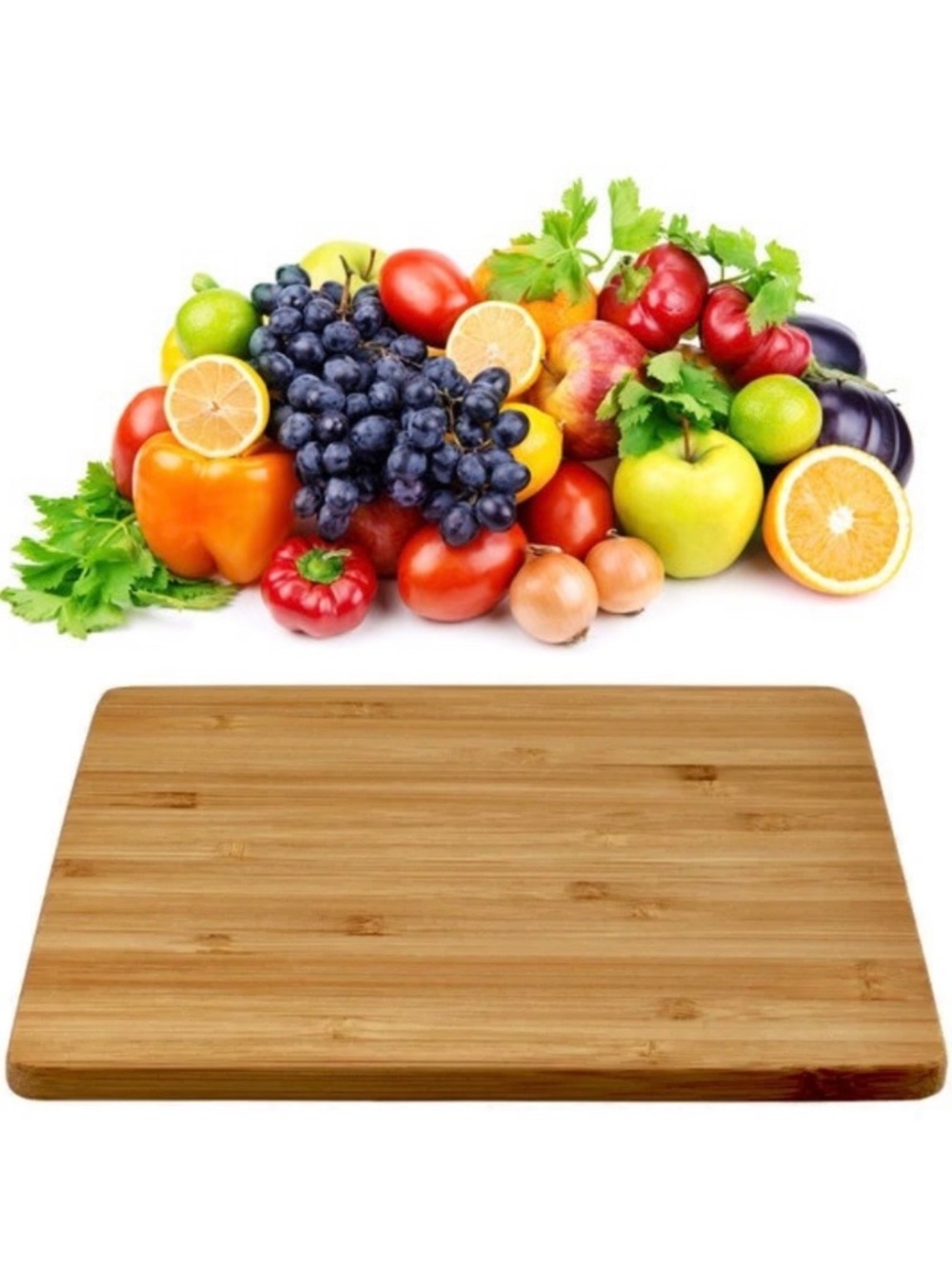 Bamboo Fruit & Vegetable Cutting Board Small Kitchen Serving Tray 8.75x6